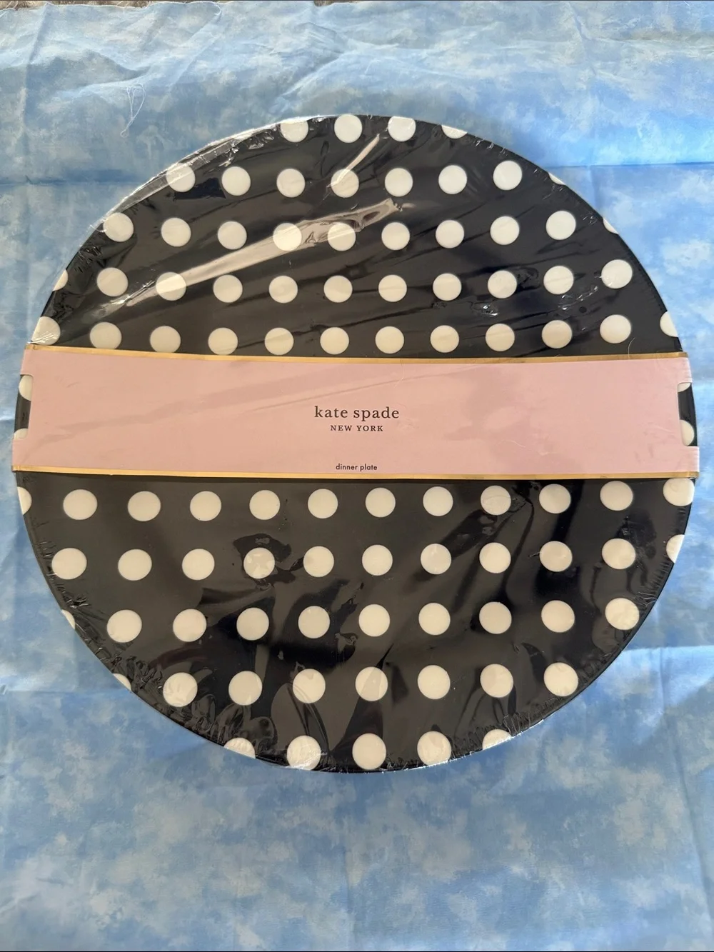 *NEW* Kate Spade- Melamine Dinner Plate, Navy w/ Dots - Set of 2